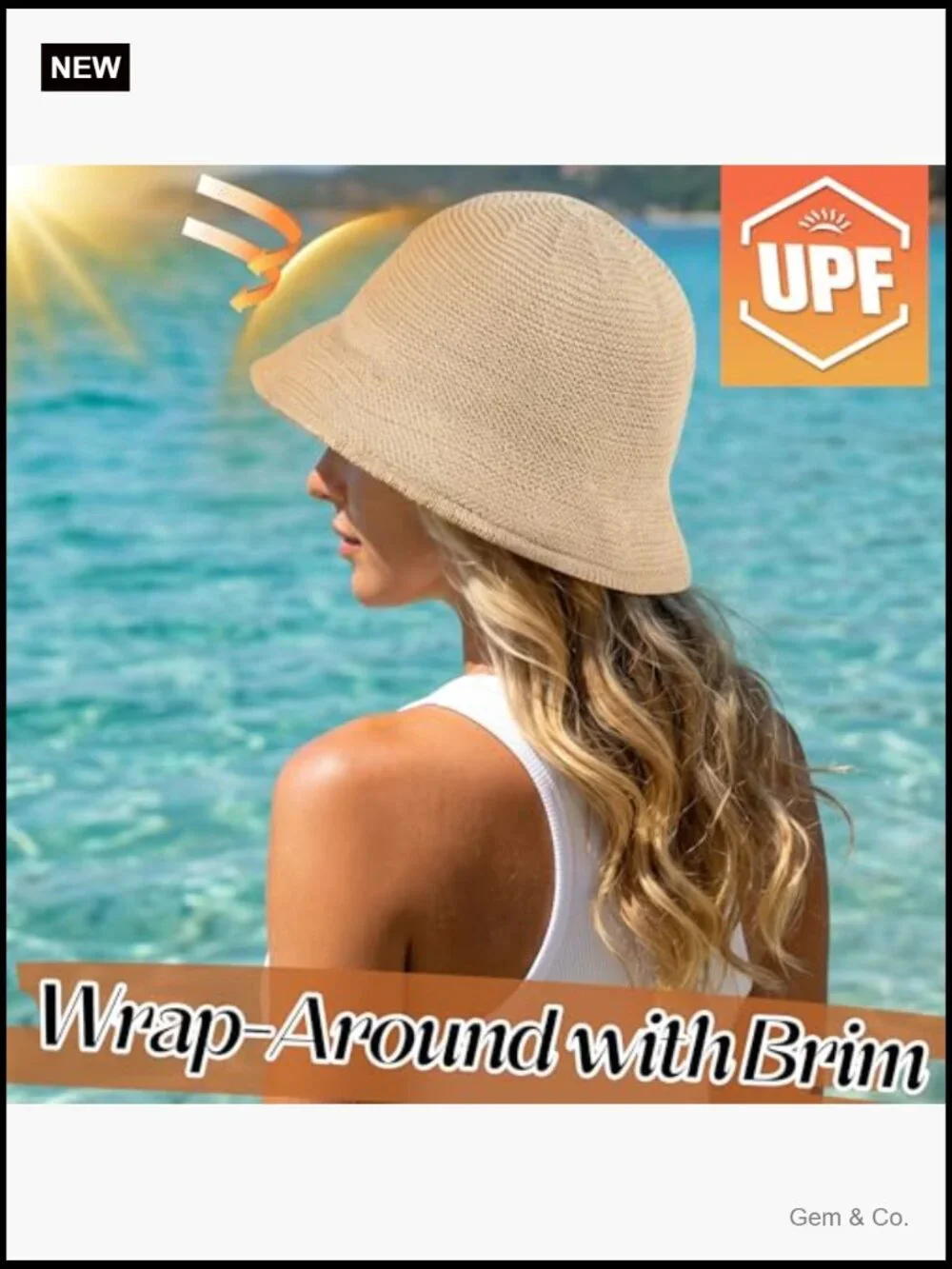 Woven Paper Straw Bucket Hat with UV Protection - Lightweight Foldable Sun Hat